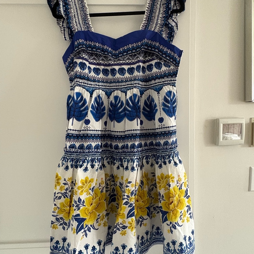 NWT Farm Rio Blue and Yellow Floral Dress